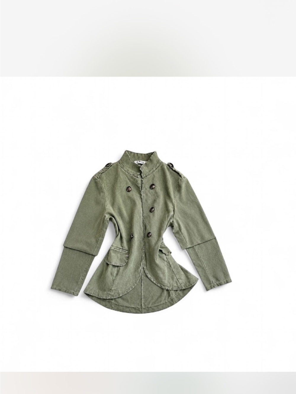 Fitted Olive Green Utility Jacket with Military Buttons